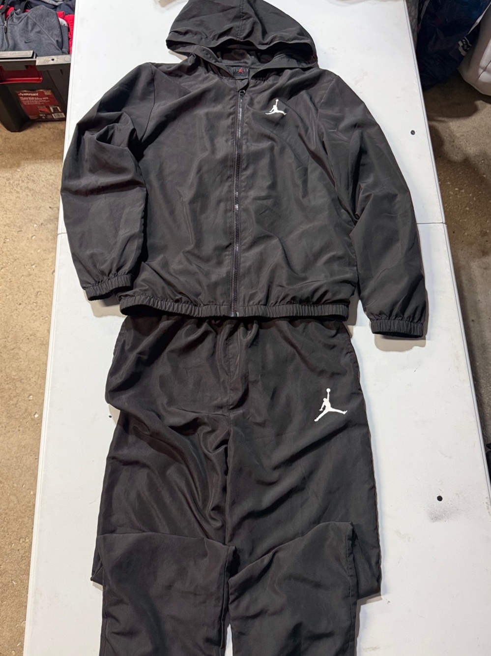 Jordan Black Hooded Track Jacket and Pants with White Jumpman